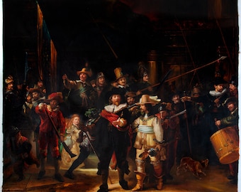 The Night Watch Rembrandt reproduction, hand-painted in oil on canvas