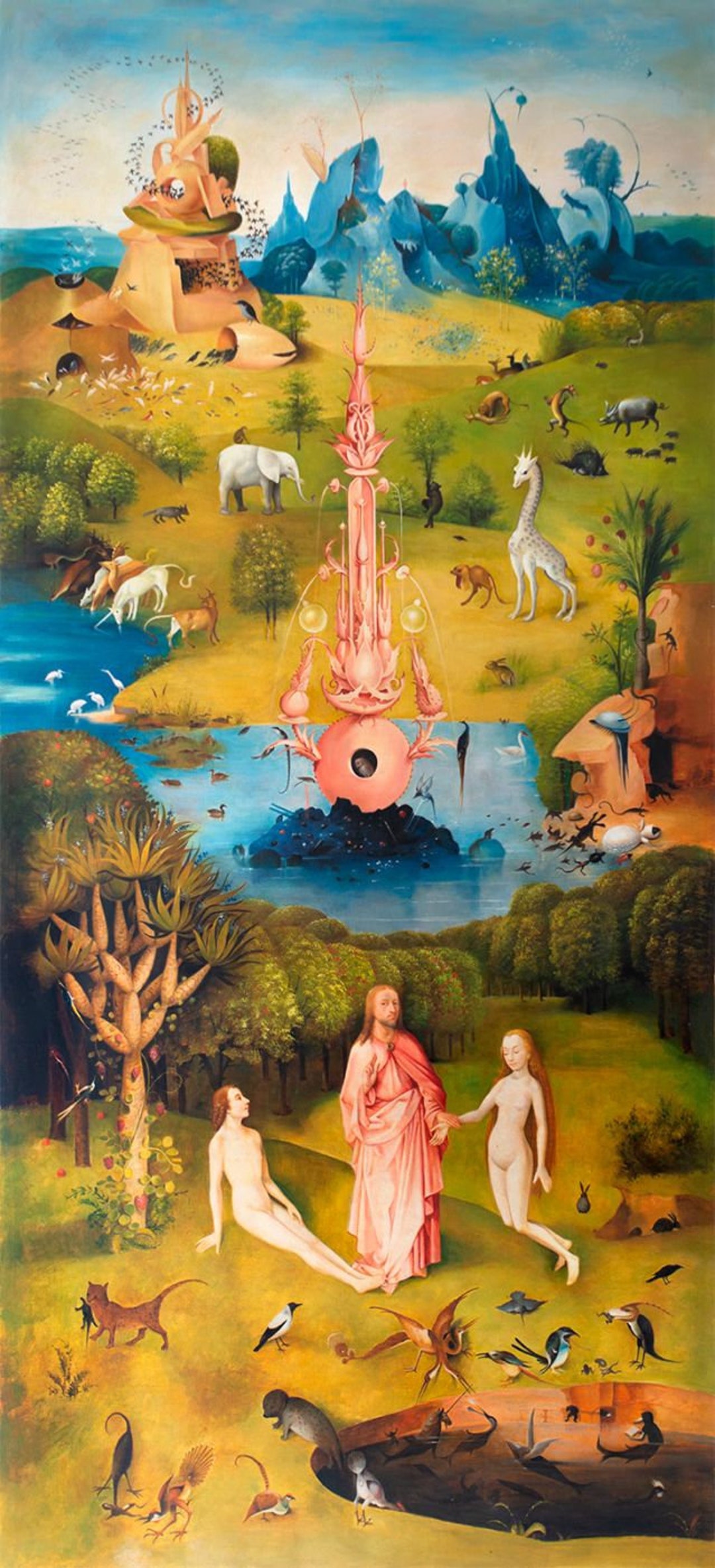 Der Garten der Lüste von Hieronimus Bosch linker Teil Reproduktion,  handgemalt in Öl auf Leinwand - Etsy Schweiz, image size:1080x2370