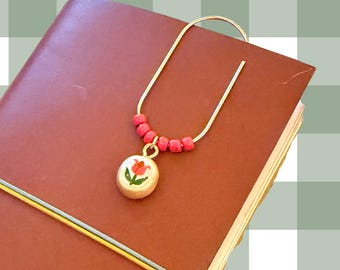 Jumbo Gold Paperclip with Curated Charms | Planner Clip | Handmade Sculpted Charm | Journal Accessory