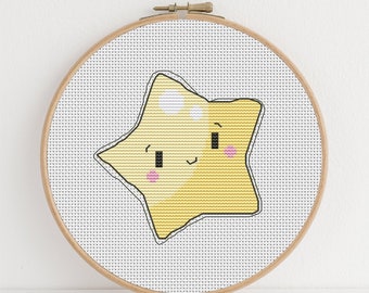 Little Star - Kawaii Downloadable Cross Stitch Chart - PDF Pattern, Digital, Counted Cross Stitch