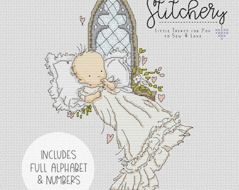 Lili of the Valley - Baby Christening / Baptism - Downloadable Cross Stitch Chart - PDF Pattern, Digital, Counted Cross Stitch