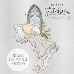 Lili of the Valley - Babydoop / Doop - Downloadbare kruissteekkaart - PDF-patroon, digitaal, geteld kruissteek