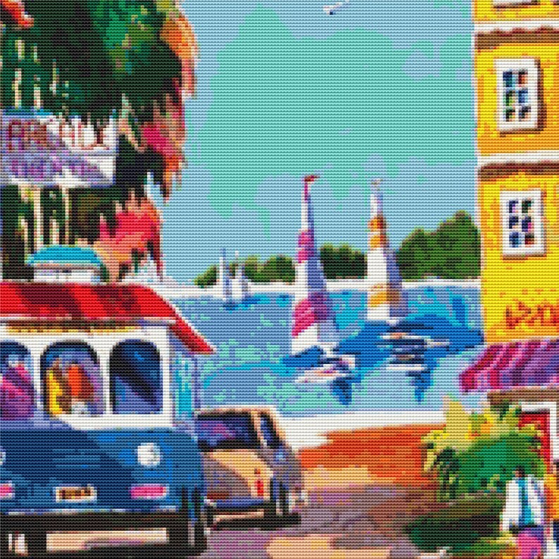 Fort Myers Ellen Negley Watercolour Watercolor Cross Stitch Etsy