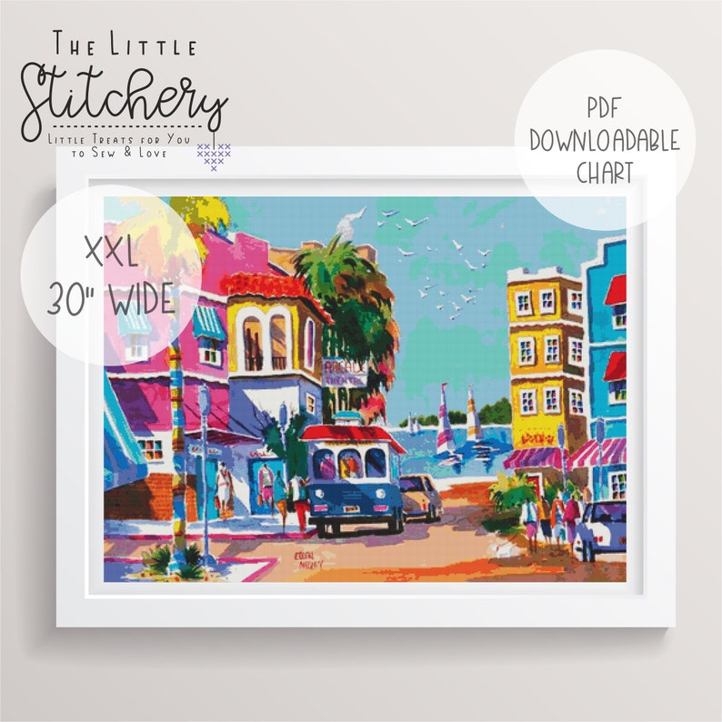 Fort Myers Ellen Negley Watercolour Watercolor Cross Stitch Etsy