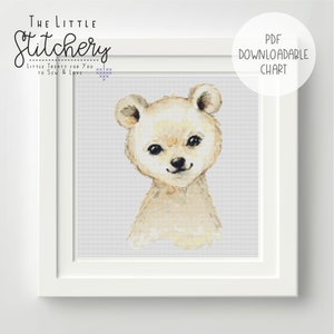 Polar Bear Downloadable Cross Stitch Chart - PDF Pattern, Digital, Counted Cross Stitch