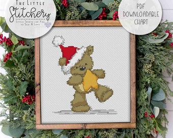 Lili of the Valley - James the Bear - Big Star - Downloadable Cross Stitch Chart - PDF Pattern, Digital, Counted Cross Stitch