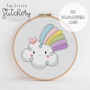 Sun & Cloud Cross Stitch Pattern - Instant Download PDF - Etsy