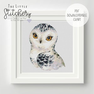 Snowy Owl Downloadable Cross Stitch Chart - PDF Pattern, Digital, Counted Cross Stitch