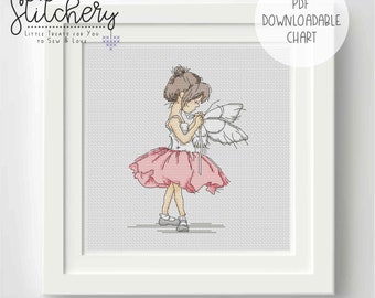 Lili of the Valley - Ballet Girls - Fairy Wings - Downloadable Cross Stitch Chart - PDF Pattern, Digital, Counted Cross Stitch