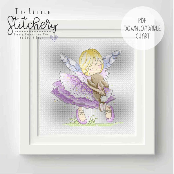 Lili of the Valley Fairy Lily - Hugs Cross Stitch Chart - Patrón PDF, Digital, Punto de cruz contado, Descargable