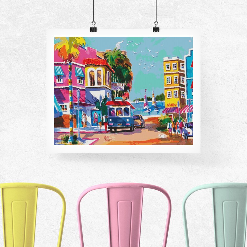 Fort Myers Ellen Negley Watercolour Watercolor Cross Stitch Etsy