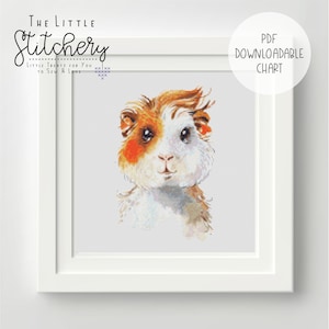 Guinea Pig Downloadable Cross Stitch Chart - PDF Pattern, Digital, Counted Cross Stitch