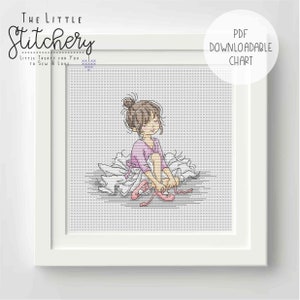Lili of the Valley - BalletMeisjes - Balletschoenen - Downloadbare kruissteekkaart - PDF-patroon, digitaal, getelde kruissteek