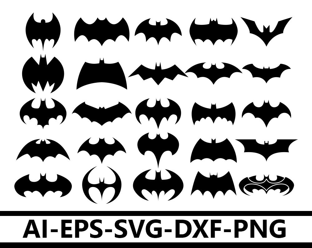 Bat Man Logo Svg Bat Man Logo Evolution Silhouette Vector Etsy