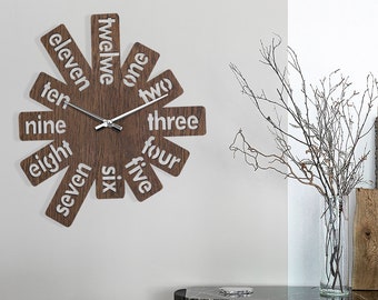 Moderne Wanduhr aus Holz von MokuDesignStore auf Etsy