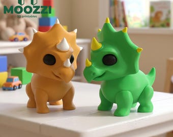 Statuetta di Triceratopo STL Stampa 3D Chibi Dinosauro Giocattolo per Bambini Modello