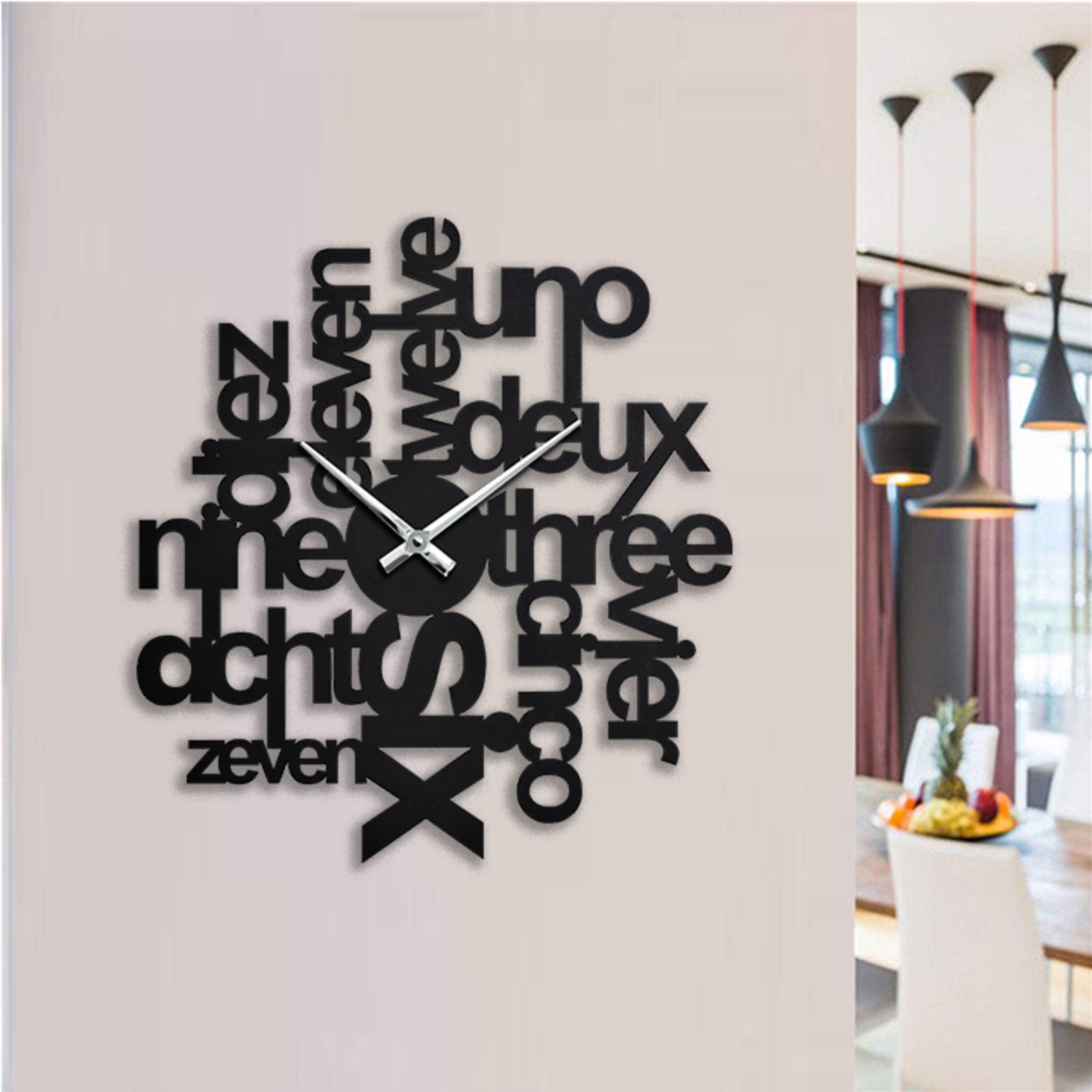 Wall clock black unique wall clock numbers wall clock wanduhr Etsy