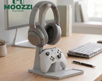 Supporto per cuffie da gaming, stampa 3D STL, supporto per controller, organizer da scrivania