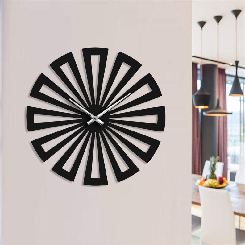Modern Wall Clock Black Kitchen Clock for Wall Silent Wall - Etsy
