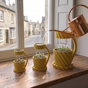 3 regnmoln planter STL-fil 3D-utskriven blomkruka design modern droppvattning planter inomhus suckulentkruka digital nedladdning STL