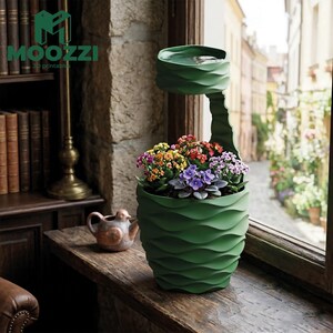 Self Watering Planter STL Print Rain Cloud Succulent Pot Plant Care 3D Model image 4