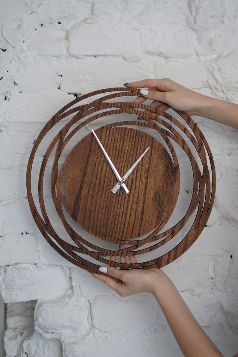 Black Wall Clock Unique Clock for Wall Minimalist Wood Large Etsy