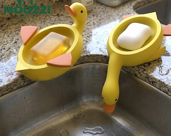 2 Porta sapone a forma di anatra con drenaggio automatico, stampa 3D STL, decorazione per il bagno