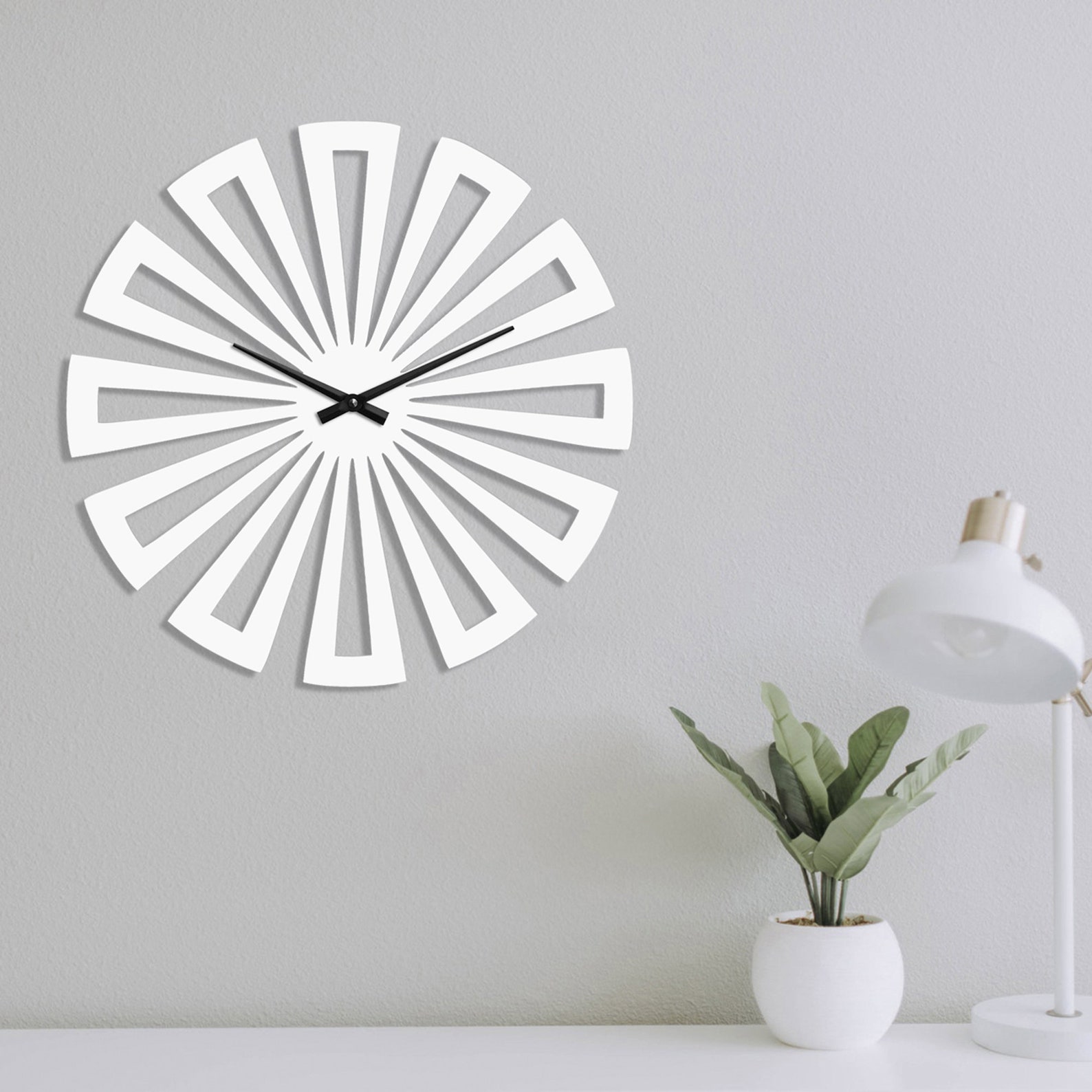 Modern Wall Clock White Large Clock for Wall Kitchen Wall Etsy Ireland