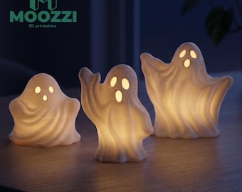 3 Geister Kerzenhalter STL 3D Print Halloween Teelichthalter