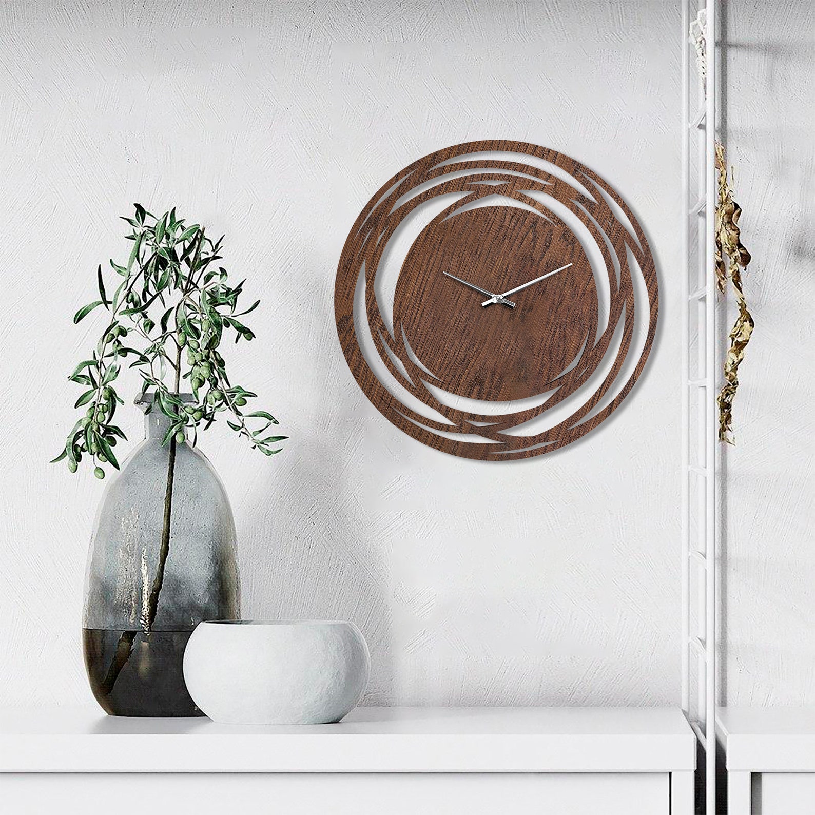 Modern wall clock black large wall clock abstract wall clock Etsy