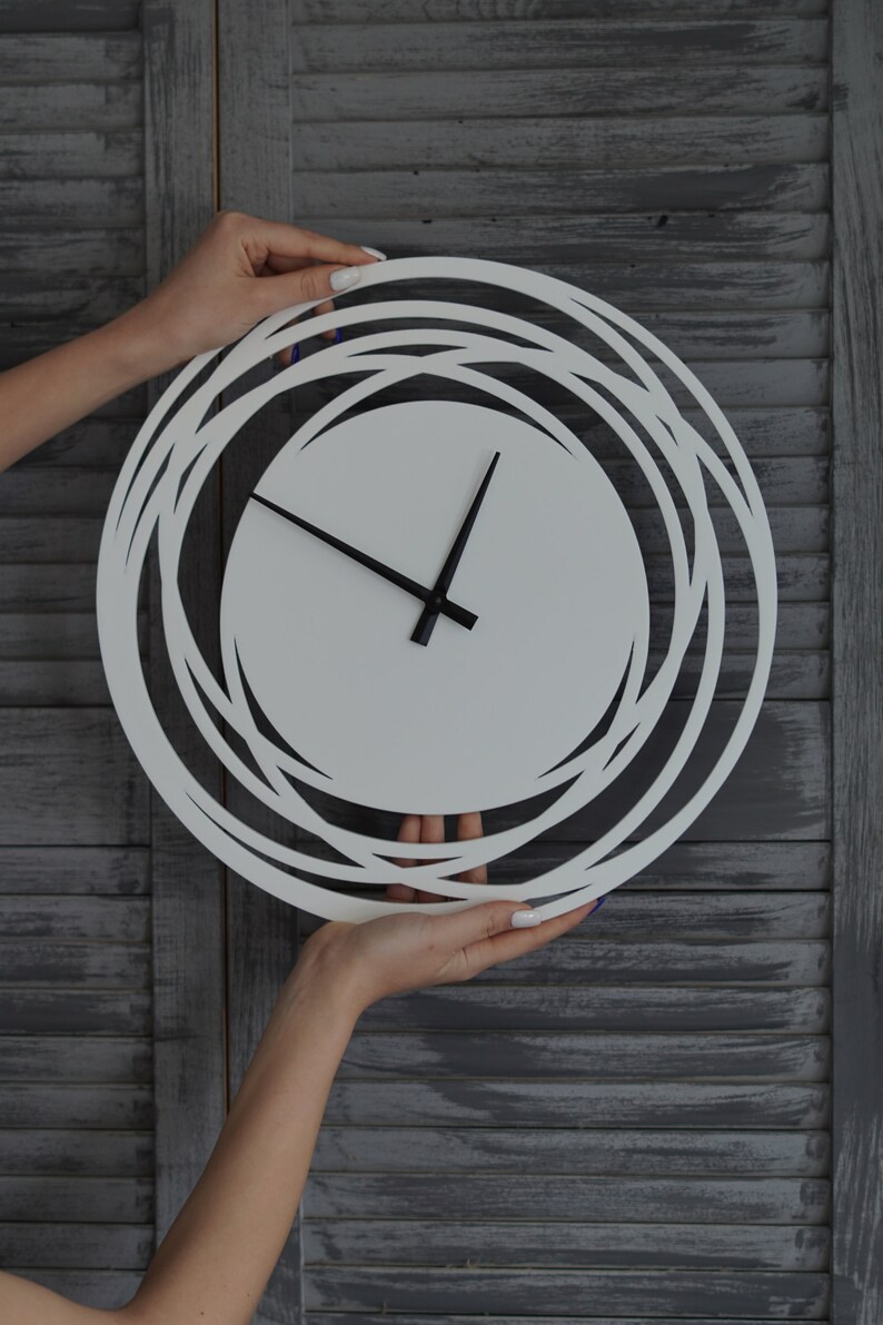 Black Wall Clock Unique Clock for Wall Minimalist Wood Large Etsy