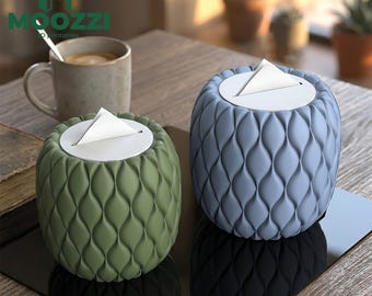 Porta fazzoletti geometrico, stampa STL, porta tovaglioli testurizzato, modello 3D