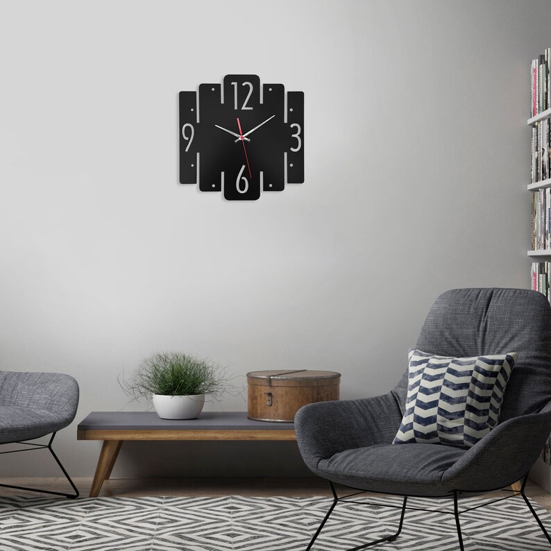 Modern wall clock black kitchen wall clock rustic wall clock Etsy