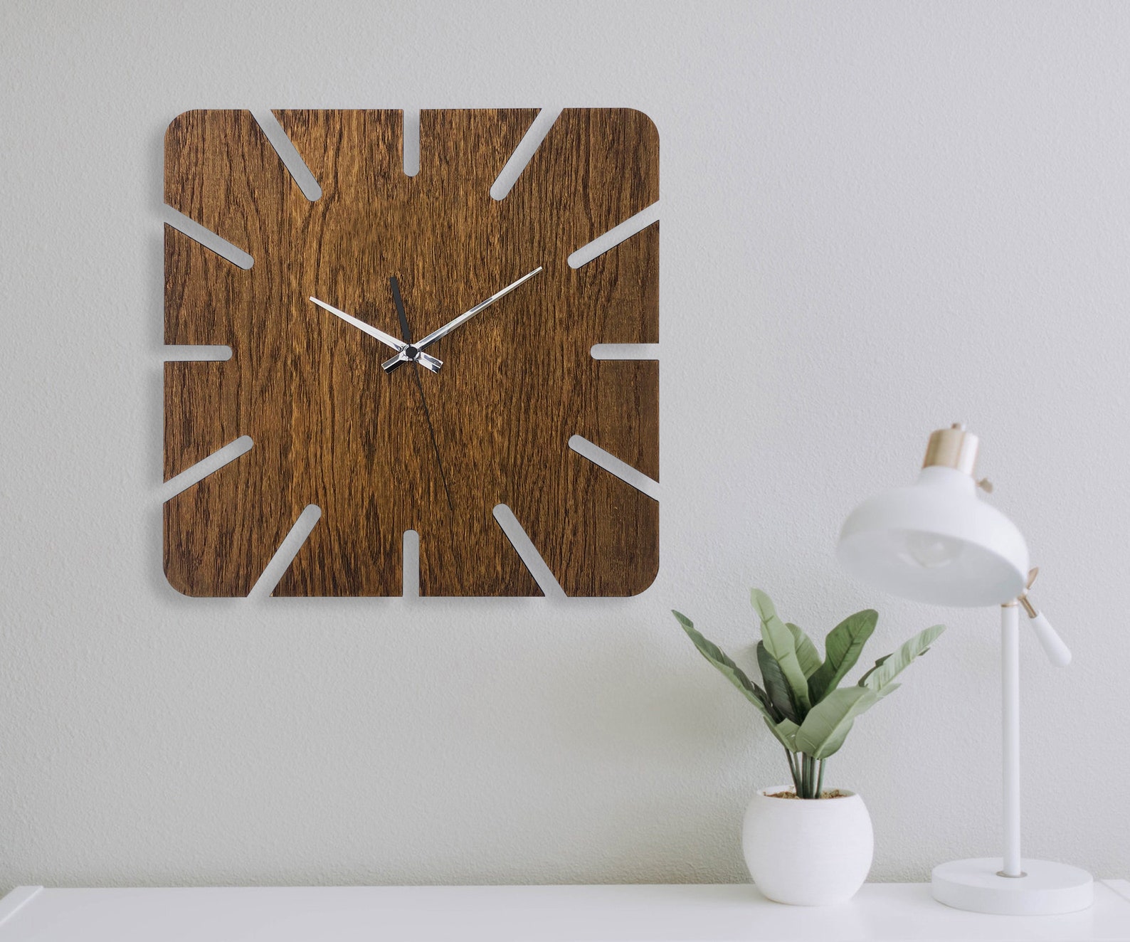 White Wall Clock Unique Kitchen Wall Clock Modern Farmhouse Etsy