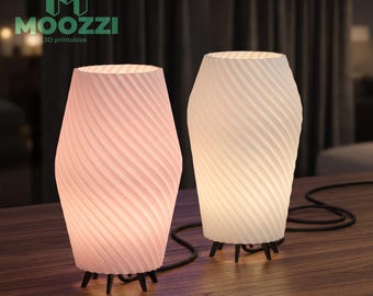 2 Strukturierte Tischlampe STL 3D Print Nachttisch Moderne Lampenschirm Dekor