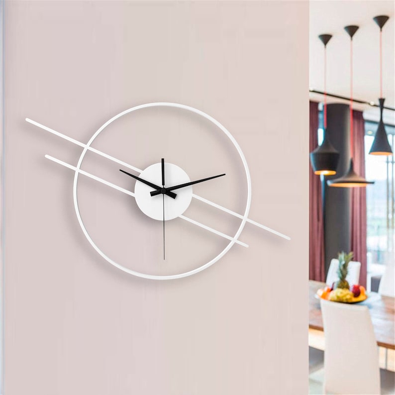 Modern white wall clock kitchen clocks for wall silent wall Etsy