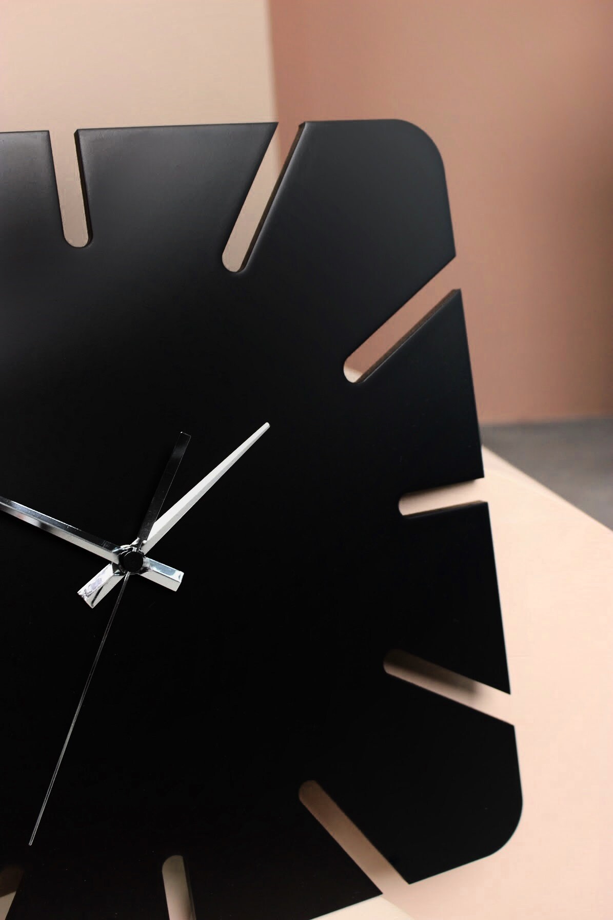 Modern Black Wall Clock Unique Kitchen Wall Clock Farmhouse Etsy