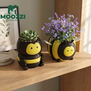 Bee Planter STL 3D Print Bumblebee Succulent Pot Kids Nursery Decor