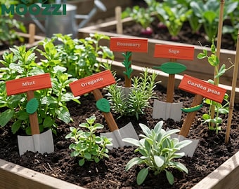 20 Etichette per piante da giardino STL Stampa 3D Mini pala Etichette per erbe aromatiche Modello 3D