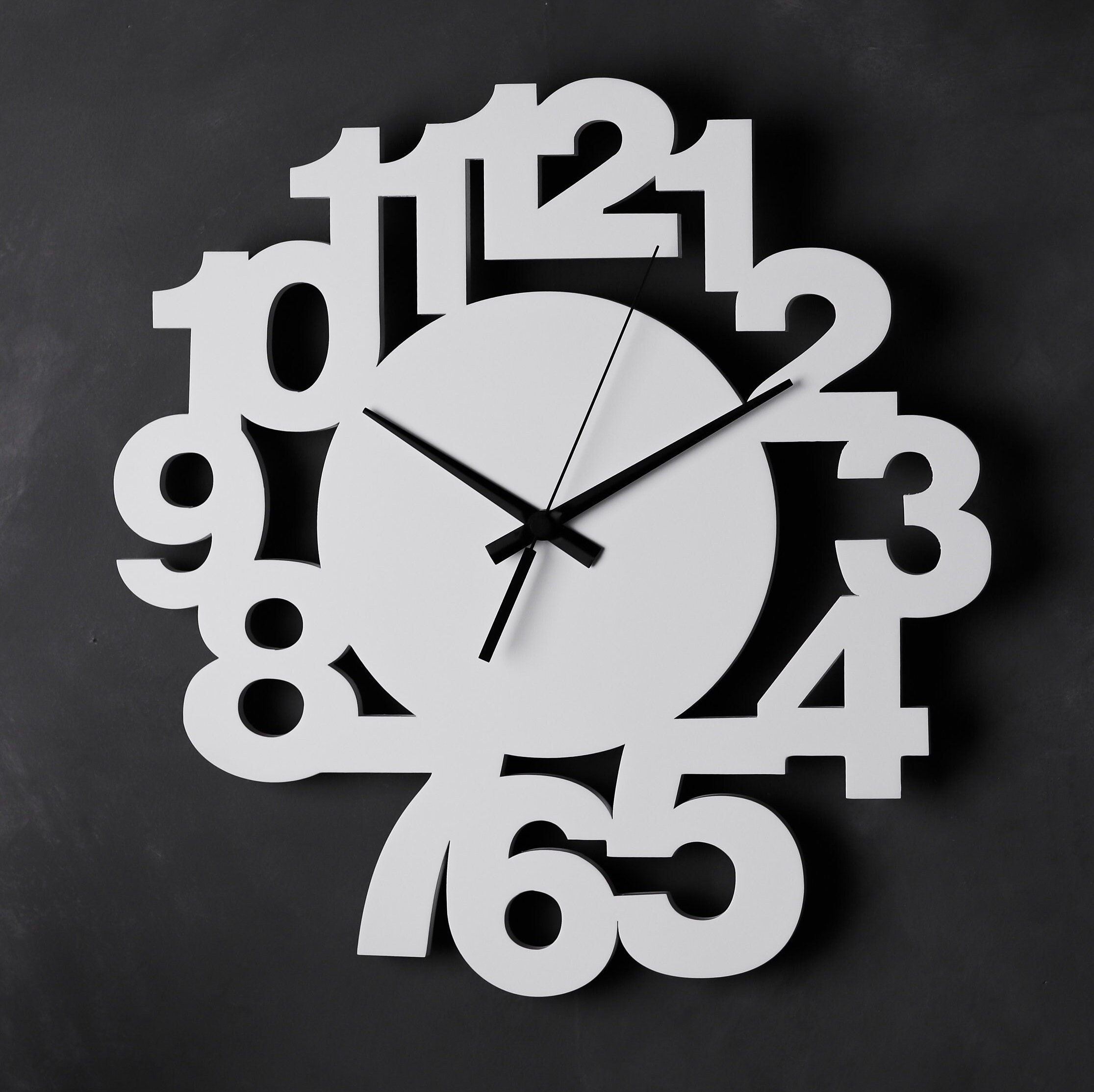 Wall Clock Modern Wall Clock Numbers Decorative Wall Clock Etsy