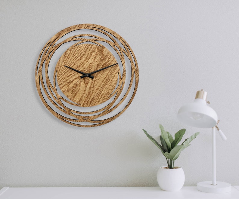 Black Wall Clock Unique Clock for Wall Minimalist Wood Large Etsy