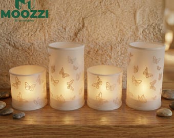 Portacandele a forma di farfalla, stampa 3D STL, lanterna portacandele, set di decorazioni primaverili