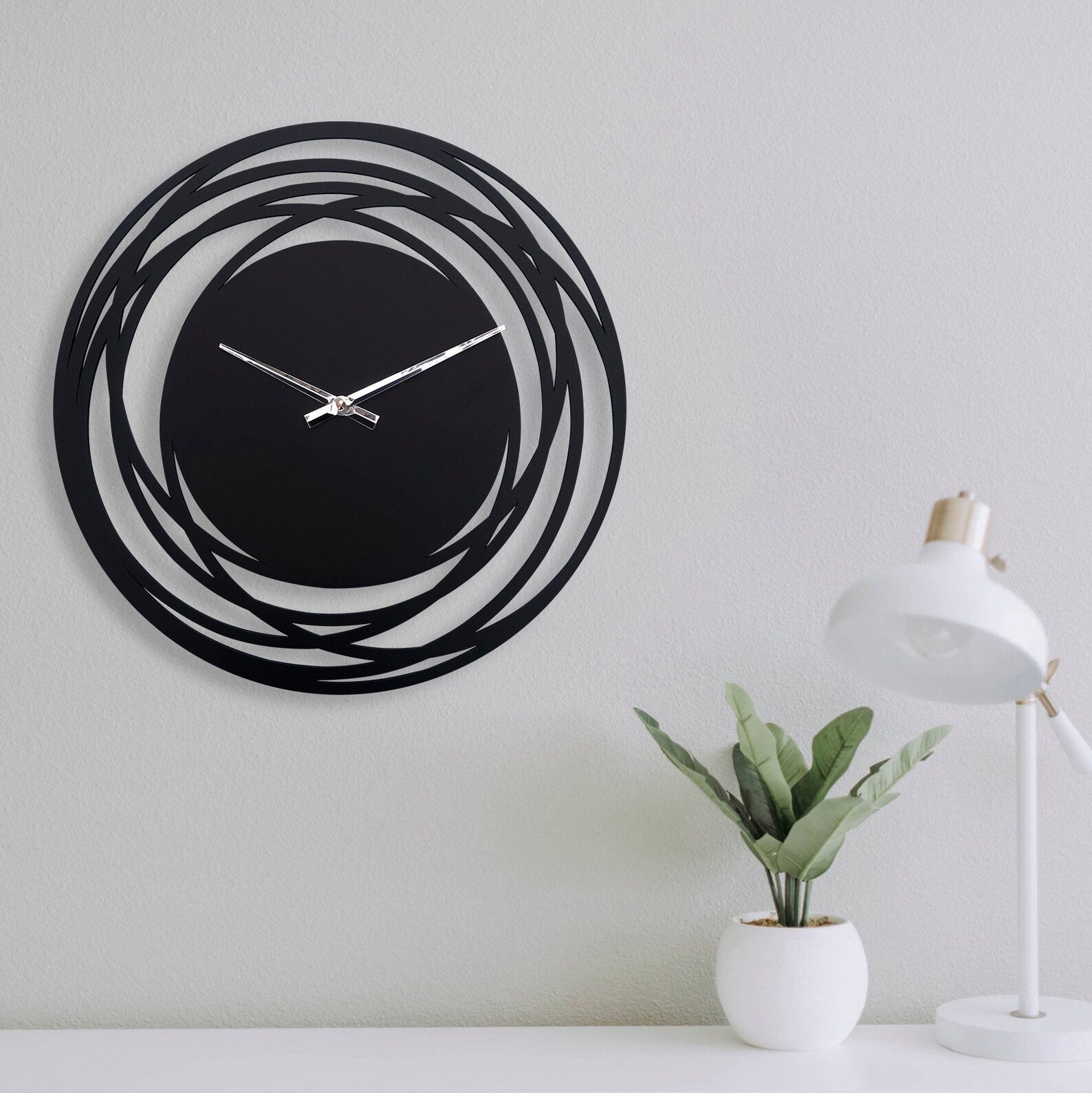 Unique Black Wall Clock Rustic Clock for Wall Bedroom White Etsy