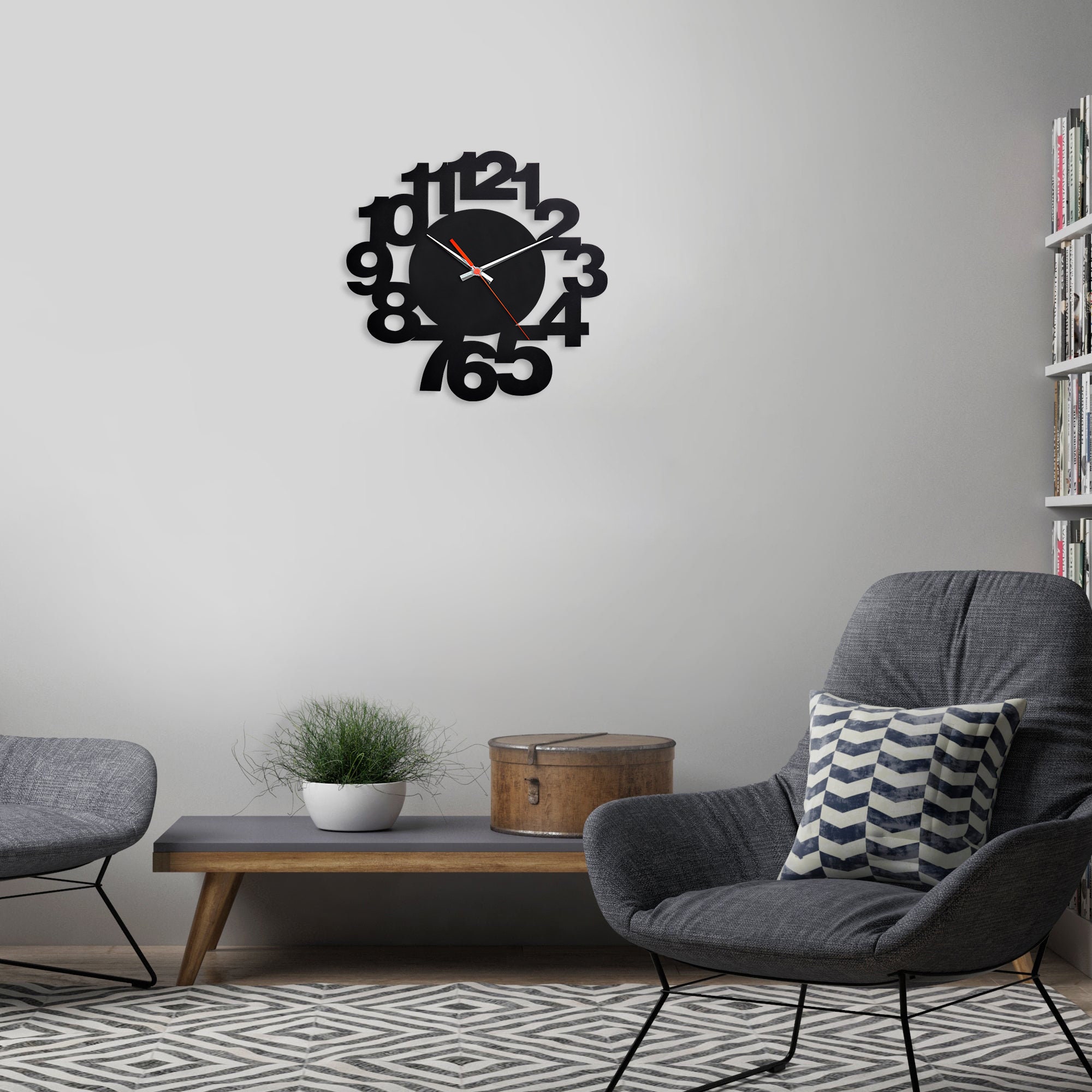 Wall clock modern wall clock numbers decorative wall clock | Etsy