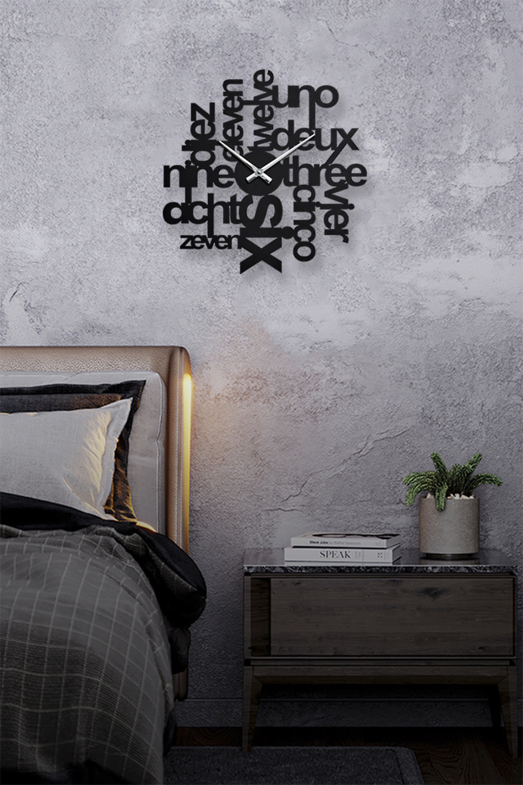 Wall clock black unique wall clock numbers wall clock wanduhr Etsy