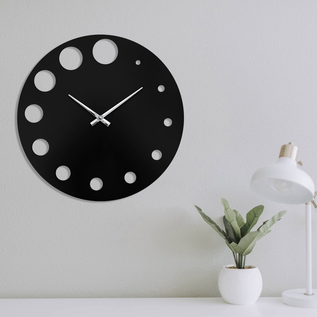 Rustic Black Wall Clock Modern Clock for Unique Wall Clock - Etsy