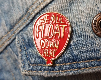 We All Float Down Here Balloon Embroidered Iron on Patch for T Shirt Cap Backpack