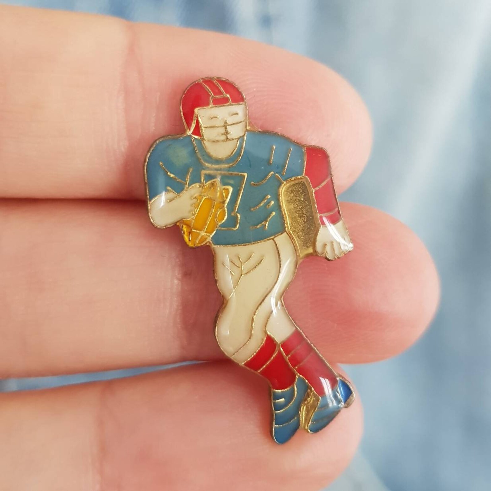 Football Player Pin American Football Enamel Pin NFL Etsy