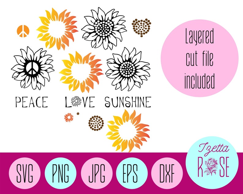 Download Sunflower PNG SVG Files For Cricut Instant Download Digital | Etsy