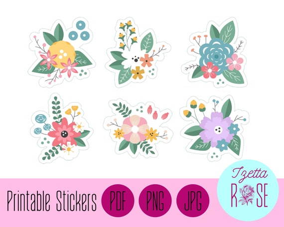 printable stickers aesthetic stickers digital stickers etsy